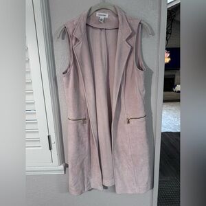 Calvin Klein Pink Faux Suede Duster Vest